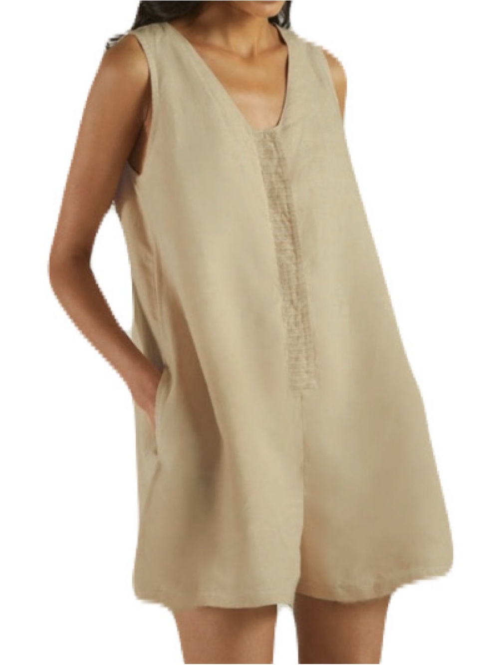 Reistor 3XL Natural Beige 100% Hemp Sleeveless Romp & Plat Romper Shorts Comfy